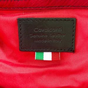 Genuine Cavalcanti Leather With Cow Fur. Red